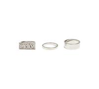 Ring-Set MISTERTEE "MisterTee Unisex Pray Ring Set" Gr. L, silber, Fingerringe, Damen, L/XL, Kupfer Zink, Kupfer, Zink (98453429-L) silber