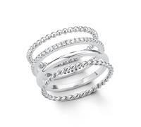 s.Oliver Damen-Ring-Set 925 Silber rhodiniert Zirkonia weiß Gr. 50 (15.9) - 2015038