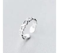 Ring Silber 925 Damen, S925 Sterling Silber Liebesherz Durchbrochener Ring Verstellbare Ringe Minimalistischer Offener Ring Silber Daumenring Ewigkeitsring Hochzeitsanhänger Schmuck Geschenke Für