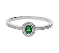 Ring Silber 925 synthetischer Smaragd und Zirkonia JL10-07-0025 JuwelmaLux