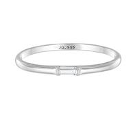 Elli PREMIUM, Ring Stapelring Topas Rechteck Verlobung 585 Weißgold in weiß, Schmuck für Damen Gr. 56 mm