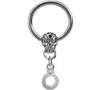 Ring Totenkopf Handschellen beweglich Silber Klemmkugelring
