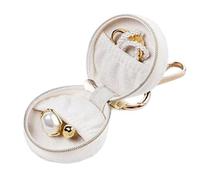 Ring Travel Case with Keychain Holder | Portable Ring Organizer Pouch Box For Travel, Work, Gym, Sport, Backpack, Perfect For Women & Girls To Store Jewelry Safely, weiß, Consulte la descripción