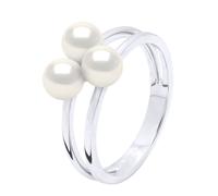 Ring Trilogy - 3 echte Süßwasser-Zuchtperlen rund 5-6 mm ICH