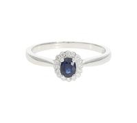 Ring Weißgold 585 mit Saphir und Diamant JL10-07-3572 JuwelmaLux