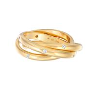 Elli PREMIUM Ring Wickelring Trio Basic Zirkonia 925 Silber, gold Gold