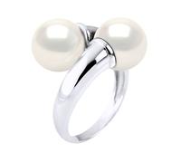 Ring You & Me Bulk - 2 echte Süßwasser-Zuchtperlen rund 9-10 mm K