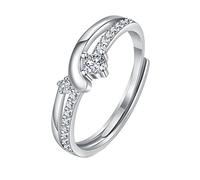 Ringe für Damen und Herren 925 Sterling Silber Ehering passende Versprechen Ringe Größe verstellbar handgefertigt Brautschmuck Frauen Silber Stein Ring Damen Fingerringe Damenring
