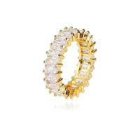 ringe gold eternity ring ringe damen,Stein Ring mit Zirkonia Kristallen,Offene Ringe eingestellt Eternity Rechteck Damen Gold Stein Ring,Gold Schmuck Girl Ring Eignet Sich für Geburtstagsgeschenk