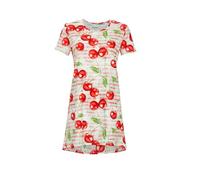 Ringella Damen Bigshirt - Rundhals, Kurzarm, frisches Kirschen-Dessin - Nachthemd Länge ca. 90 cm - 100% Baumwolle - waschbar bei 40 °C Markenqualität, pflegeleicht & hautfreundlich