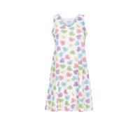 Ringella Damen Nachthemd ärmellos - V-Ausschnitt, Normale Passform, Sleepshirt Länge ca. 90 cm - Herzchen-Dessin - 100% Baumwolle, atmungsaktiv & weich - maschinenwaschbar bei 40 °C, pflegeleicht