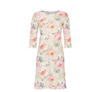 Ringella Damen Nachthemd mit 3/4-Arm - Pfingstrosen-Allover, Rundhalsausschnitt, Seitenschlitze am Ärmelsaum, Single Jersey 50% Baumwolle/50% Modal, ca. Knielang, hautfreundlich