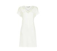 Ringella Damen Nachthemd mit Spitzeneinsatz, V-Ausschnitt & überschnittener Schulter - Edles Sleepshirt ca. Knielang, Soft-Jersey aus Viskose/Elasthan, hautfreundlich & maschinenwaschbar