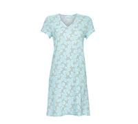 Ringella Damen Nachthemd/Sleepshirt mit V-Ausschnitt, A-Linie, Kurzarm, abstraktes Blumen-Allover, Single Jersey (Baumwolle/Modal), Länge ca. 95 cm, hautsympahtisch & pflegeleicht