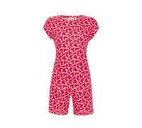 Ringella Damen Shorty mit Rundhals - Kurzpyjama mit überschnittener Schulter, Herz-Dessin, Shorts mit elastischem Bund & Taschen - Baumwolle/Modal-Mischung, hautsympathisch & pflegeleicht