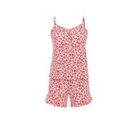 Ringella Damen Shorty - Oberteil mit V-Ausschnitt, verstellbare Spaghettiträger, Animalprint - Shorts mit elastischem Bund & Rüschensaum -Viskose/Elasthan, pflegeleicht