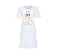 Ringella Damen Sleepshirt Kurzarm, Nachthemd mit Rundhalsausschnitt, großer Fashion-Motivdruck, Länge ca. 90 cm, 100% Baumwolle Single Jersey, hautfreundlich & pflegeleicht
