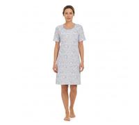 Ringella Damen Sleepshirt Kurzarm - Ringel mit Blumendruck, Nachtemd mit Rundhalsausschnitt, Länge ca. 95 cm, 100% Baumwolle Single Jersey, hautfreundlich & pflegeleicht