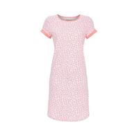 Ringella Damen Sleepshirt- Nachthemd im Millefleur-Dessin, Kurzarm, Rundhalsausschnitt, seitliche Schlitze am Saum, 100% Baumwolle, pflegeleicht & formstabil