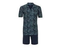 Ringella Herren Shorty - Kurzpyjama mit durchgeknöpftem Revers-Oberteil, Brusttasche, Kurzarm - Bermuda mit elastischem Bund & Seitentaschen - Baumwolle/Modal, pflegeleicht