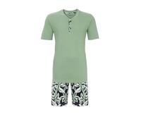 Ringella Herren Shorty - Kurzpyjama mit Rundhals & Knopfleiste, Brusttasche, Kurzarm - Bermuda mit elastischem Bund & Seitentaschen - 100% Baumwolle, pflegeleicht
