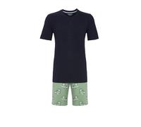 Ringella Herren Shorty - Kurzpyjama mit Rundhalsausschnitt & Strickbündchen, Brusttasche, Kurzarm - Bermuda mit elastischem Bund & Seitentaschen - 100% Baumwolle, Fahrrad-Dessin, pflegeleicht