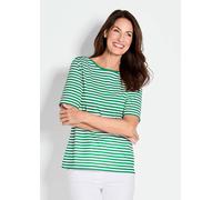 Ringelshirt aus Viskosejersey grün 44