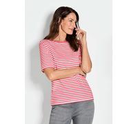 Ringelshirt aus Viskosejersey rot 46