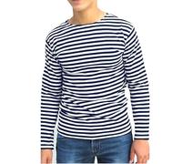 Ringelshirt Herren Blau Weiß - Matrosen Kostüm Karneval Gestreiftes Bundeswehr T-Shirt Longsleeve Matrosen Shirt fur Herren