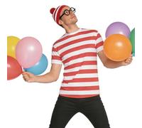 Ringelshirt Herren Rot-Weiss Karneval Breit Gestreiftes T Shirt - Basic Kurzarm Sweatshirt Sommershirt Oberteile Top Streifenshirt Karneval faschingskostüme