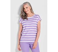 Ringelshirt mit Blockstreifen lila 38