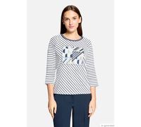 3/4-Arm-Shirt BETTY BARCLAY "Damen mit Strass", Damen, Gr. 42, cream, grün, Jersey, Obermaterial: 50% Baumwolle, 50% Modal, tailliert normal, Rundhals, Shirts 3/4-Arm-Shirt (76246522-42) cream, grün