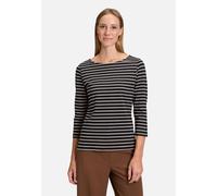 Ringelshirt mit U-Boot-Ausschnitt Black/Camel 36