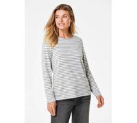 Ringelshirt mit U-Boot-Ausschnitt grau 44