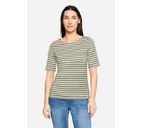 Ringelshirt mit U-Boot-Ausschnitt Khaki/Cream 40