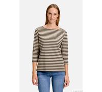Ringelshirt mit U-Boot-Ausschnitt Khaki/Schwarz 48