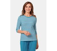 Ringelshirt mit U-Boot-Ausschnitt türkis 24