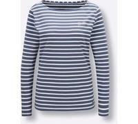 Ringelshirt rauchblau-weiß-geringelt 42