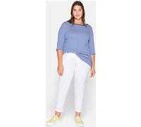3/4-Arm-Shirt mit garngefärbten Ringeln, royalblau, Gr.40/42