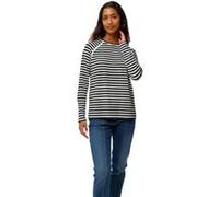 Langarmshirt HEINE "Langarm-Shirt", Damen, Gr. 42, bunt (schwarz, ecru, gestreift), 63% Polyester, 33% Viskose, 4% Elasthan, gemustert, gestreift, mehrfarbig, Rundhals, Shirts Langarmshirt (85140351-4
