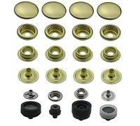 Ringfeder Druckknöpfe + passendes ISTA TOOLS Werkzeug kompatibel mit Prym Vario-Zange, Snaps Buttons Metallknöpfe rostfreie Knöpfe Ringfederverschluss (50 Stück - 15 mm)