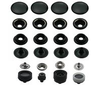 Ringfeder Druckknöpfe + passendes ISTA TOOLS Werkzeug kompatibel mit Prym Vario-Zange, Snaps Buttons Metallknöpfe rostfreie Knöpfe Ringfederverschluss (10 Stück - 15 mm)