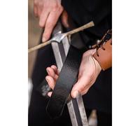 Ringgürtel aus Leder mit keltischem Muster Schwarz