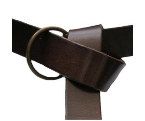 Ringgürtel aus robustem Leder Braun