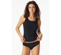 Schiesser Damen Slip Rio im 3er Pack - Größe 38 in Schwarz - Atmungsaktive Baumwollslips mit Spitzenbändern am Bund - Elastisches Single-Jersey - Bequeme Unterwäsche mit komfortablem Sitz