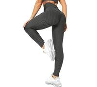 RIOJOY Damen Push Up Leggings - High Waist Anti Cellulite Leggins Scrunch Butt Po Lifting Sporthose Yogahose, Grau S