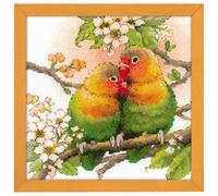 Riolis 1780 Kreuzstichpackung Lovebirds, Zählmuster Kreuzstich-Set, Baumwolle, mehrfarbig, 2020cm