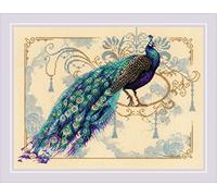 RIOLIS 2099 Orientalisches Märchen Zählmuster-Kreuzstich-Set 40 x 29.8 cm | Tiere Motiv, 14 ct beige Zweigart Aida, 25 Anchor-Baumwolle Farben, Mittelstufe, Stickvorlage & Nadel inklusive