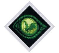 RIOLIS 2162 Drachenauge Zählmuster-Kreuzstich-Set 19.7 x 19.7 cm | 14 ct schwarz Zweigart Aida, 11 Wolle/Acryl Farben, Anfänger bis Mittelstufe, Stickvorlage & Nadel inklusive