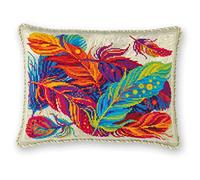 RIOLIS Counted Cross Stitch Cushion Kit 15.75"X11.75"-Feathers (10 Count)